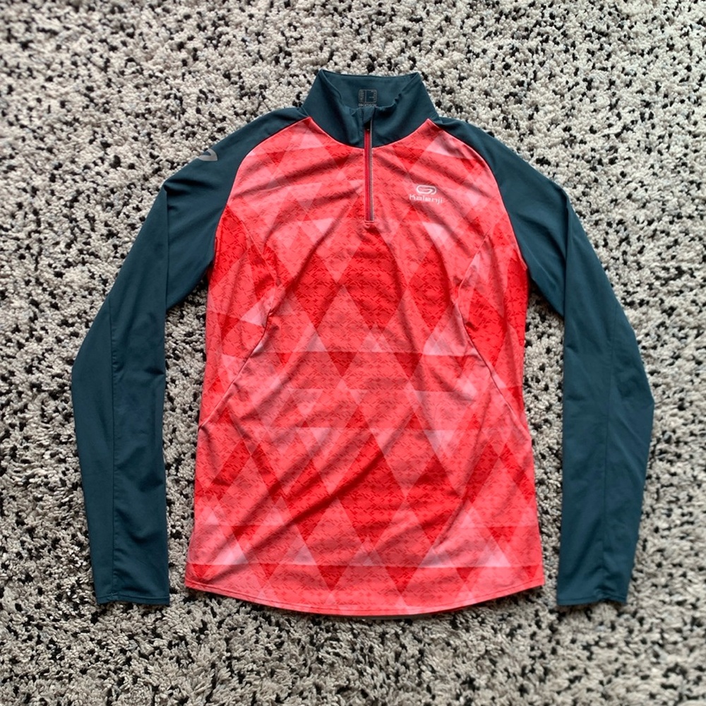 Kalenji Decathlon Shirt Long Sleeve 1/4 Zip Pullover Athletic Stretch Size XS